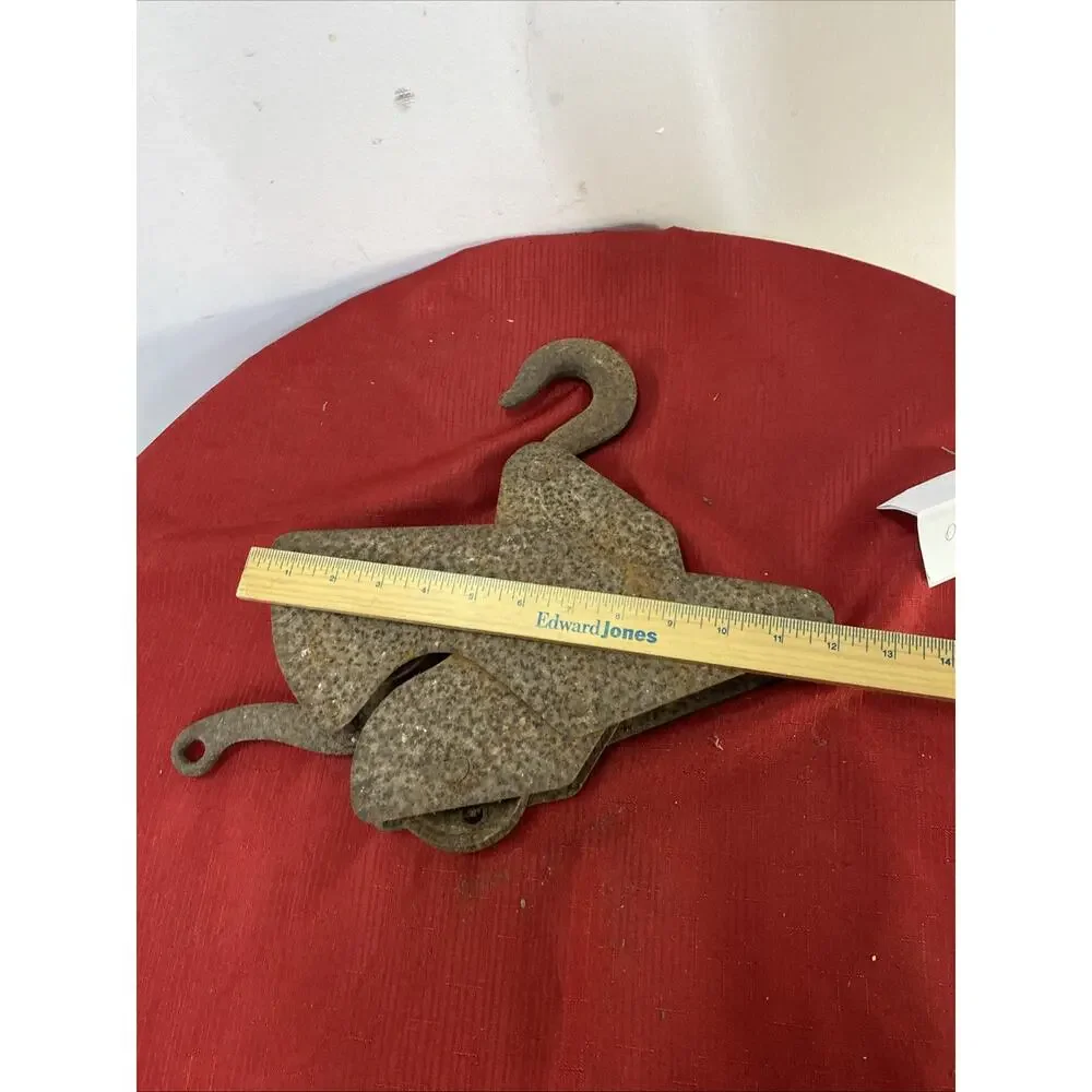 Antique Cast Iron Double Pulley With Lever~Farm Equipment-Fence Stretching
